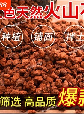 天然火山石土红色盆栽家用养花铺面拌土透气透水种花专用火山岩