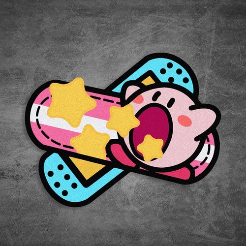 星之卡比创意补丁贴纸遮挡划痕贴