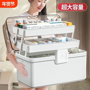 医药箱家庭装家用大容量收纳盒药箱儿童药物多层急救箱小药盒分层