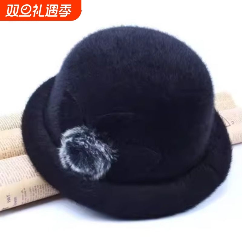 冬季中年女士礼帽毛呢盆帽秋冬中老年帽子女帽妈妈帽老年女帽盆帽