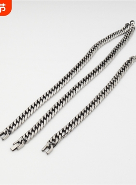 2023新款双织六面磨机织链复古不锈钢男款项链古典牛仔风格首饰