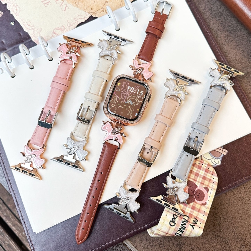 鎏金独角兽适用小米手环9pro表带金属拼皮8pro轻奢秋冬红米watch6腕带男女创意redmiwatch4/5马年智能运动