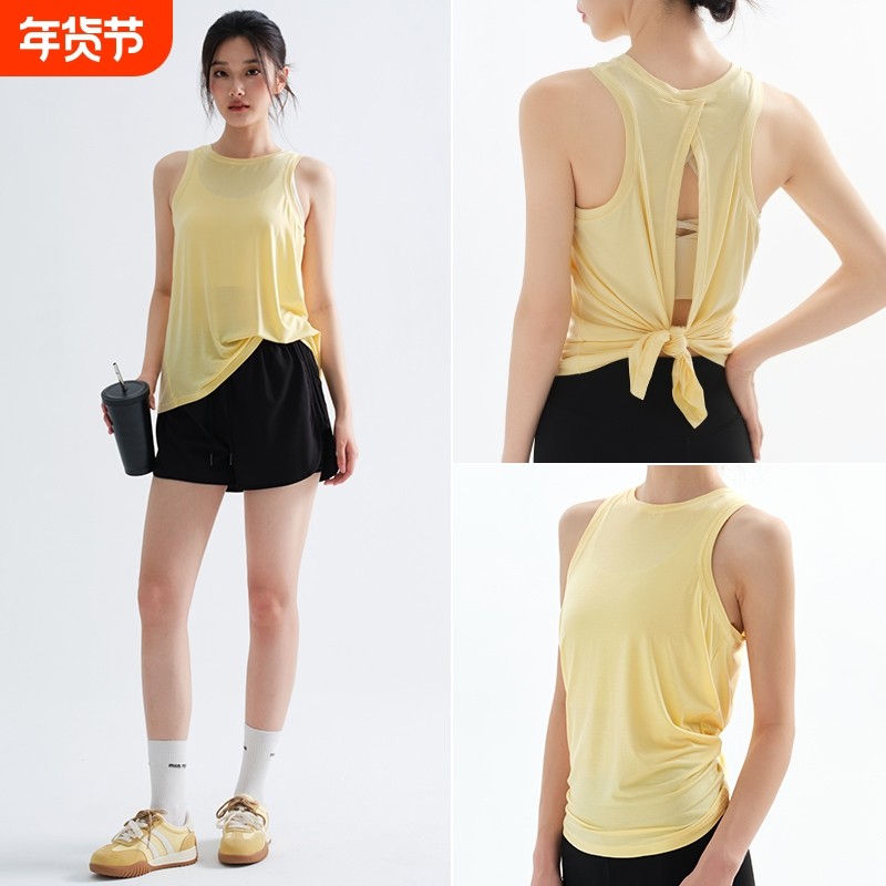 新款运动背心女宽松速干跑步大码健身上衣无袖瑜伽服美背罩衫套装