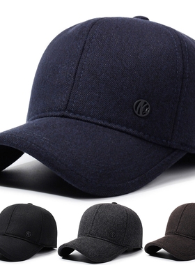 中老年人帽子男爷爷老人冬季保暖加厚棉帽中老年爸爸鸭舌防寒灰色