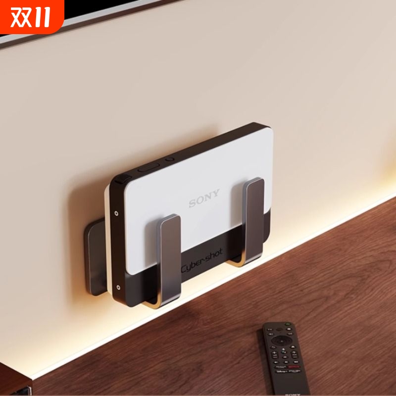 路由器置物架客厅墙上壁挂免打孔放置架WiFi光猫机顶盒多功能支架