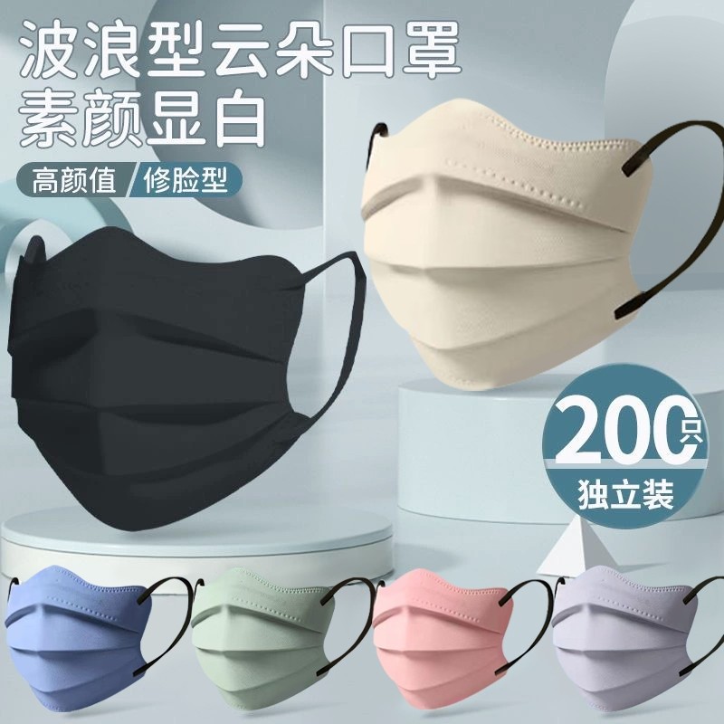 口罩一次性医疗莫兰迪色医用外科成人蝶形女高颜值显脸小2025新款