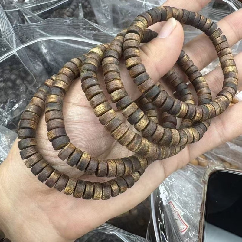 沉香木药片珠佛珠念珠文玩高端盘玩手串手链文玩厂家直销