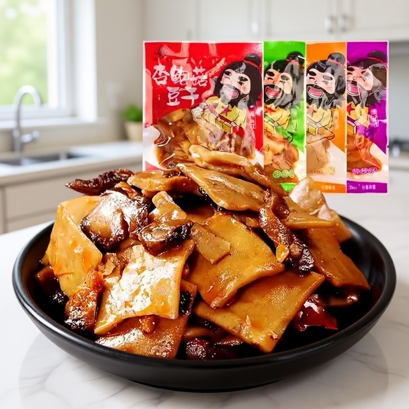 张飞杏鲍菇豆干四川重庆小包装传统老五香香辣豆腐干零食特产辣味