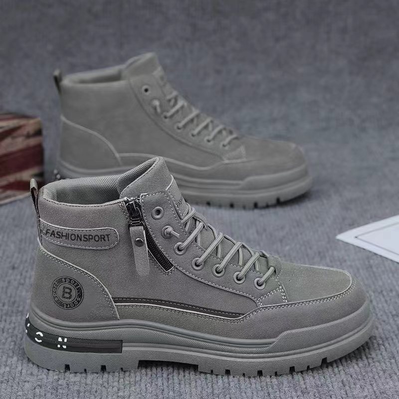 品牌断码高帮马丁靴男鞋秋季新款透气工装鞋工地上班防滑耐磨运动