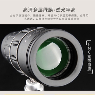 高清望远镜夜视FMC镀膜高倍观鸟户外便携微光WY1S光学单筒头戴式