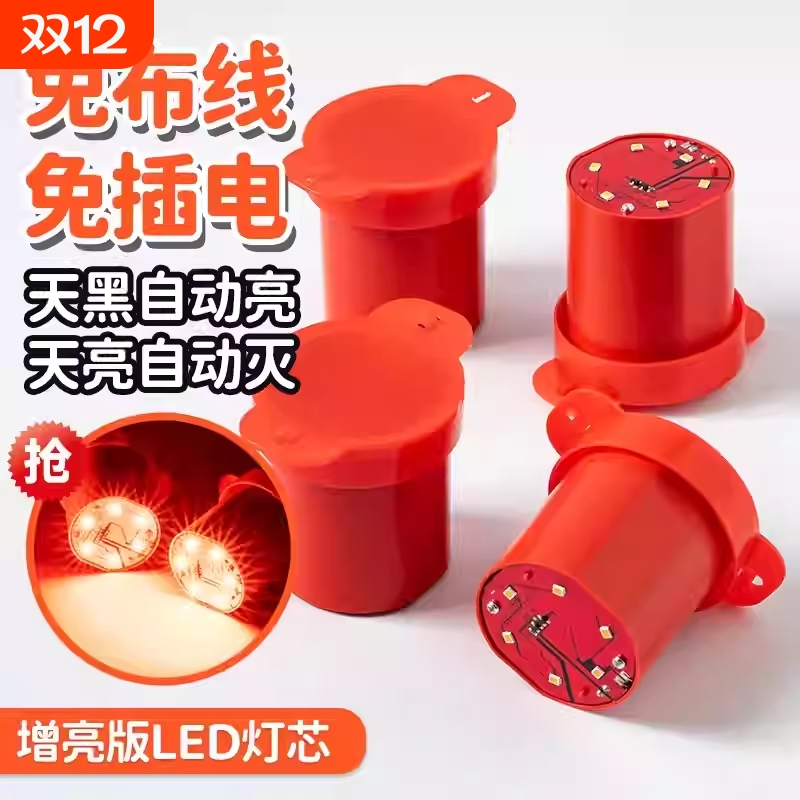 2026新年款红光电池款灯泡免插电遥控灯笼LED灯户外防水阳台灯笼