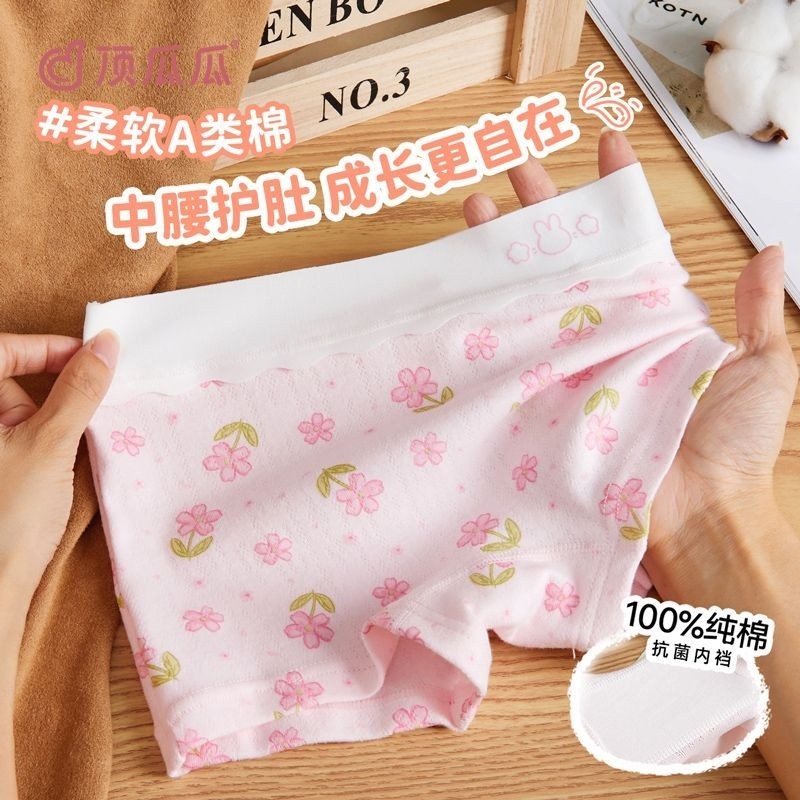 棉抗菌裆女童内裤儿童平角儿童女孩宝宝小童短裤不夹屁屁