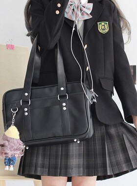 日韩风格邮差包信封形单肩手提包学院风通勤女包JK制服风PU斜挎包