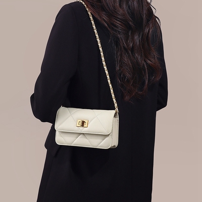 手机包迷你小包2025新款真软皮女包小香风高级感菱格链条包斜挎包