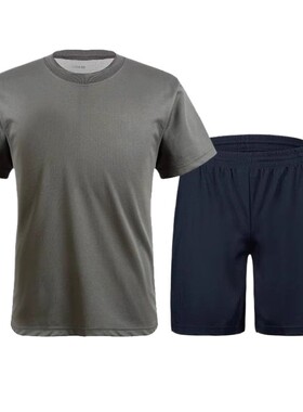 体能服套装训练服短袖短裤夏季学生军训服圆领速干运动T恤薄款