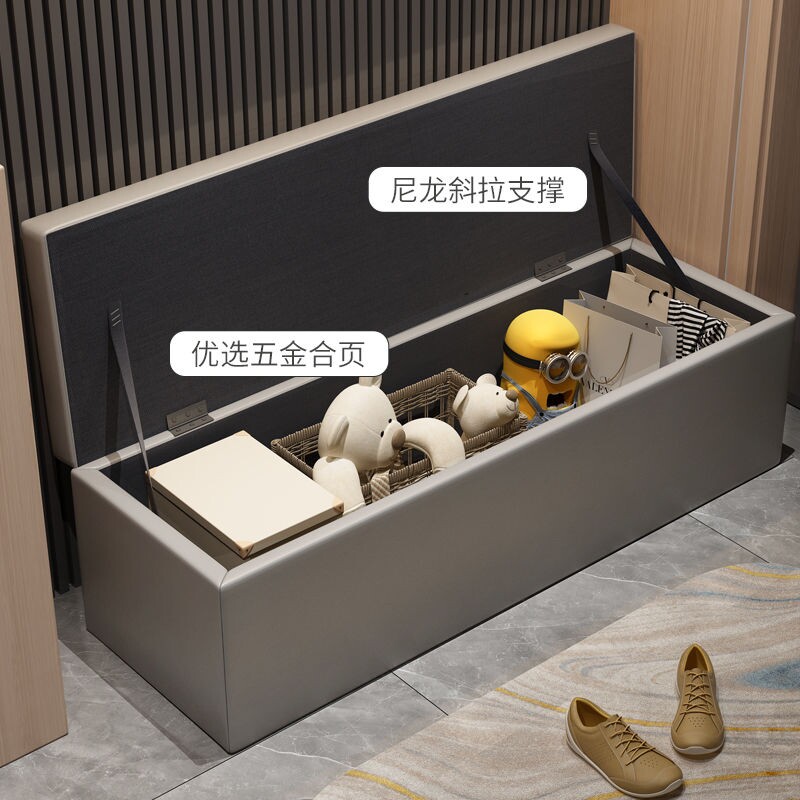 服装店长方形收纳沙发凳储物试衣间休息凳子鞋店换鞋凳床尾长条凳
