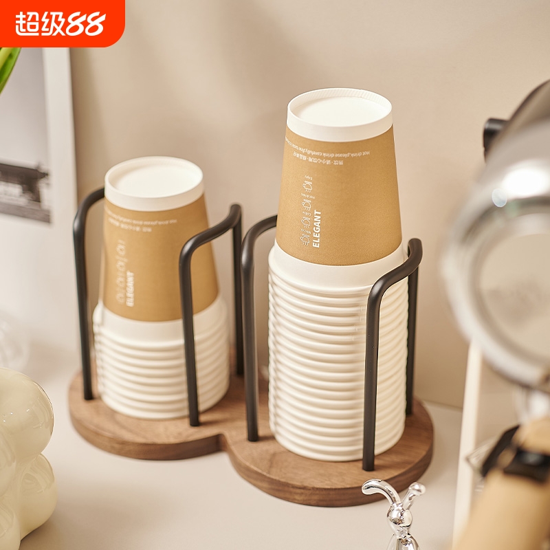 金卡佰原木风奶油风桌面杯架