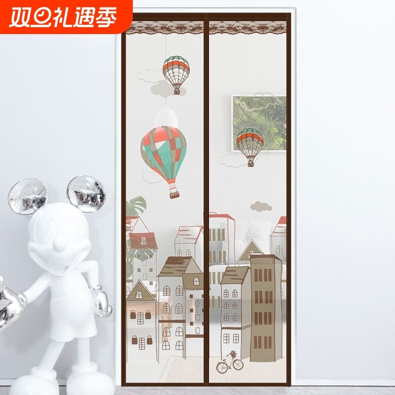 门帘防蚊夏天2024新款高档磁性门帘隔断帘纱窗纱门家用居家自粘贴