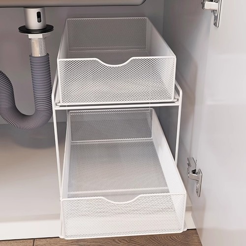 浴室置物架卫生间拉篮收纳筐盒抽屉式下水槽盆下抽拉式分层柜内