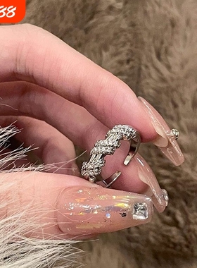 锆石气质款小众缠绕开口戒指女韩版简约个性指环百搭设计高级显白