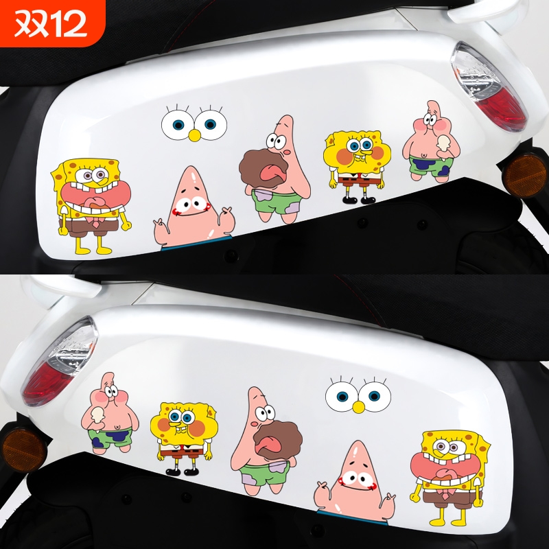 海绵宝宝电动车贴纸装饰防水贴