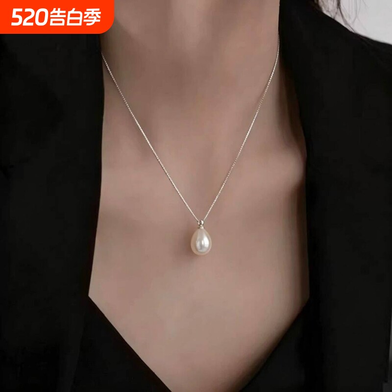 S999纯银天然淡水珍珠颈链项链2026新款爆款小众轻奢女锁骨链