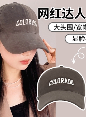 鸭舌帽子男百搭刺绣显脸小夏季美式时尚潮流女款棒球帽软磨毛质感