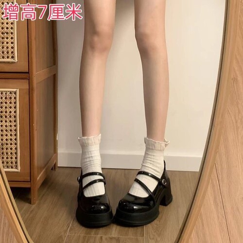 意尔康心选黑色法式玛丽珍小皮鞋女秋季2026新款圆头百搭配裙子复