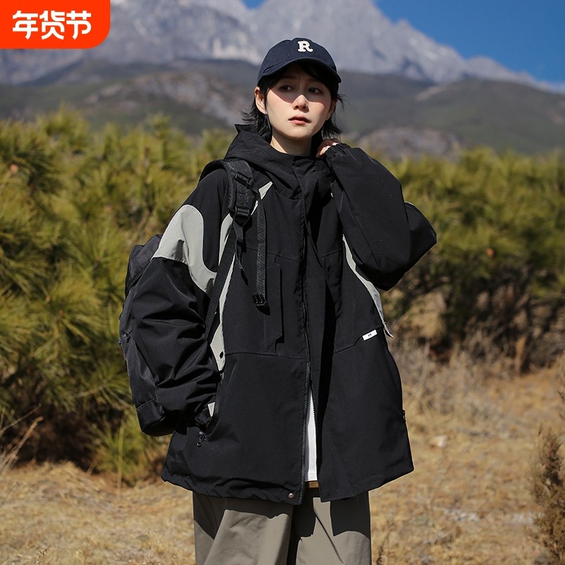 户外三合一机能冲锋衣外套男女同款撞色拼色工装夹克上衣防水秋冬,户外/登山/野营/旅行用品,冲锋衣,淘宝优惠券,粉丝福利购,淘宝优惠卷