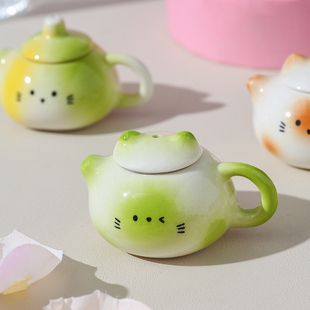 儿童过家家壶茶具套装可爱表情包陶瓷可泡茶茶壶亲子玩具送礼精致