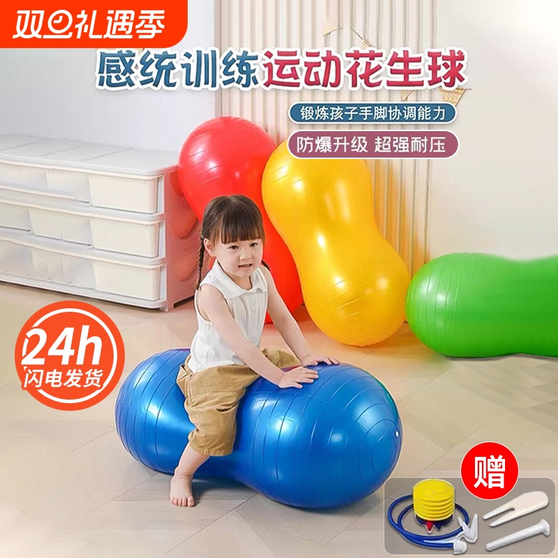 幼儿园感统训练器材儿童家用宝宝平衡失调大龙瑜伽花生球早教玩具