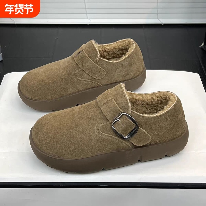 厚底勃肯鞋女2025新款冬季加绒加厚保暖豆豆鞋雪地靴丑萌博肯棉鞋,女鞋,勃肯鞋/软木鞋,淘宝优惠券,粉丝福利购,淘宝优惠卷