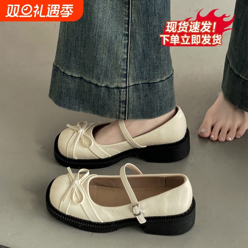 仙女风法式复古蝴蝶结玛丽珍鞋女2025春新款小香风温柔气质高跟鞋