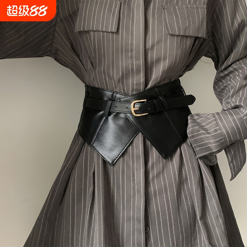 复古高级感宽腰封女收腰显瘦搭配衬衫连衣裙松紧腰带cosplay配饰图片
