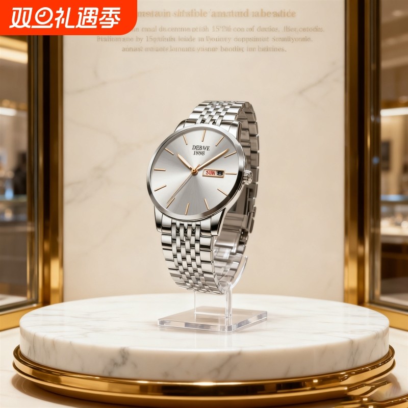 全自动男表手表男款机械风防水双日历腕表男高级感新款石英夜光