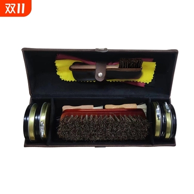 旅行便携式清洁除尘抛光皮鞋刷多功能皮鞋清灰上油鞋刷木柄鞋刷