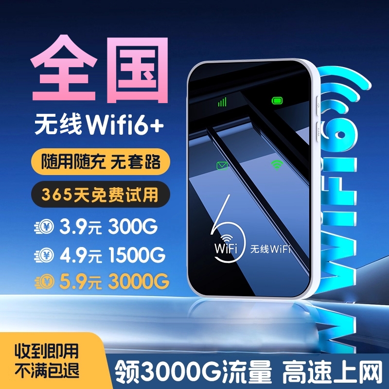 随身wifi6移动无线wifi2025新款wi-fi官方旗舰店流量全网通便携式免插卡车载宽带热点路由器智能家用