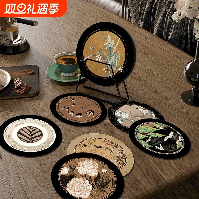 沥水垫台面吸水隔热垫杯垫碗盘垫高级感餐垫桌垫硅藻泥防烫中古