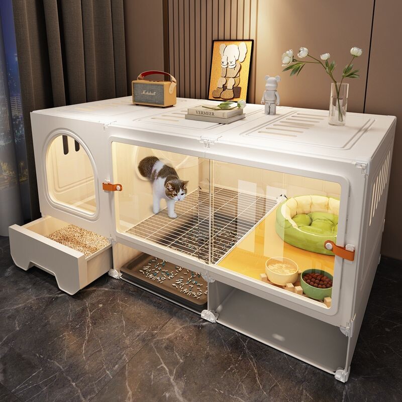 猫笼子带厕所一体家用室内超大自由空间一室一厅一卫猫窝猫咪别墅