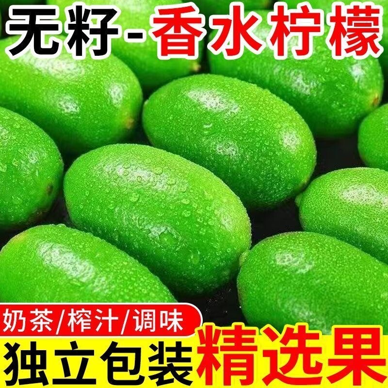 无籽香水柠檬新鲜现摘当季水果青柠檬手打柠檬茶专用香柠檬奶茶店