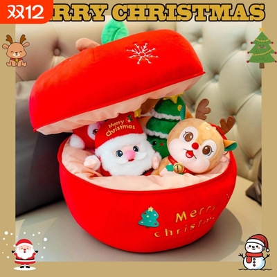 圣诞老人玩偶新款圣诞苹果袋摆件