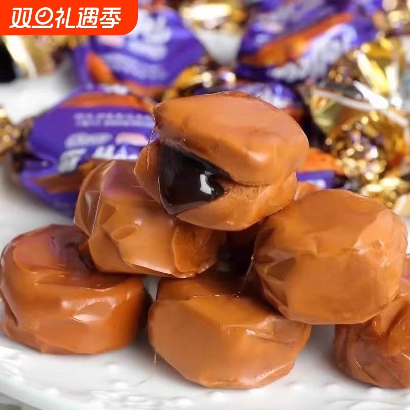 太妃糖奶糖夹心网红糖果夹心巧克力批发零食喜糖500g