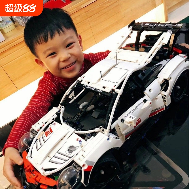 兼容乐高保时捷911积木跑车拼装模型遥控汽车赛车男孩子玩具礼物