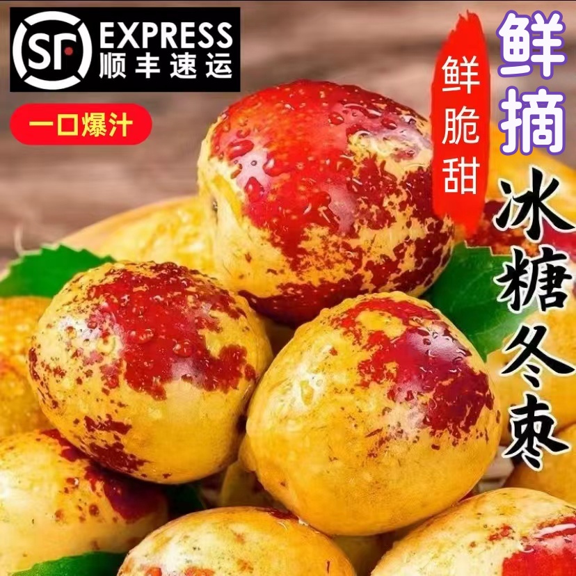 顺丰包邮正宗冬枣新鲜大果应季整箱枣子现摘脆枣冰糖大枣当季水果