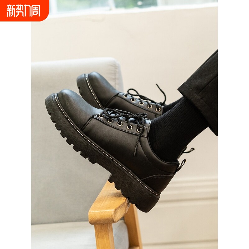 欧伦啄木鸟帅气皮鞋男韩版潮流商务正装男鞋英伦休闲百搭黑色青年