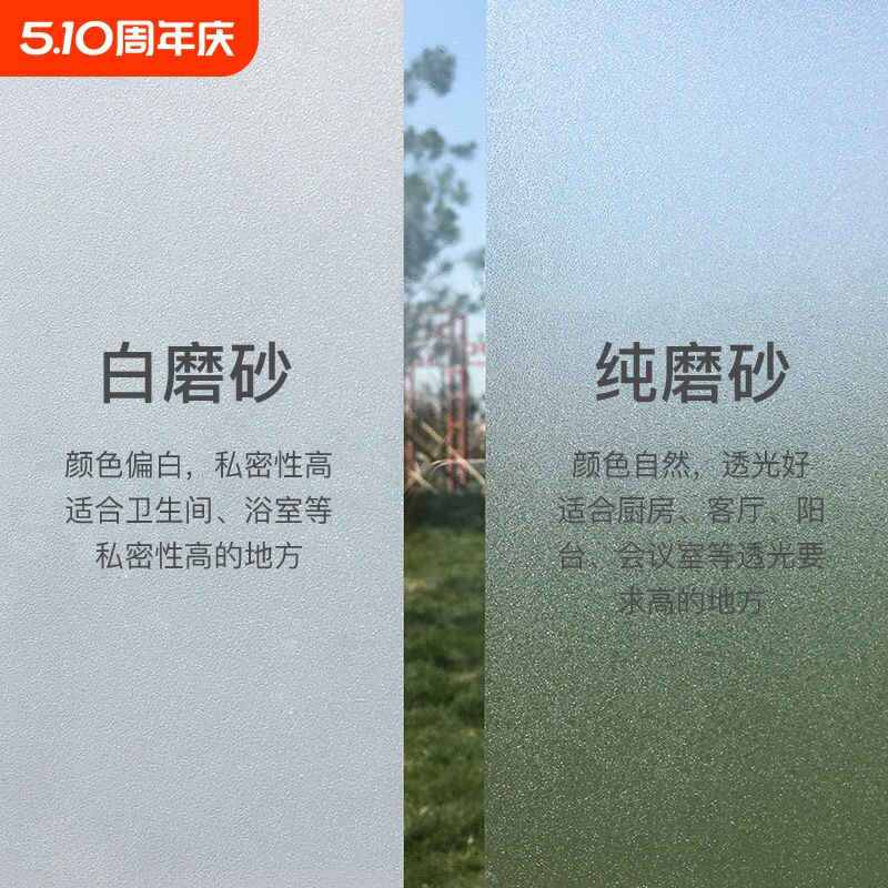 窗户磨砂玻璃贴纸透光不透明卫生间浴室防窥遮光贴膜窗花纸防走光