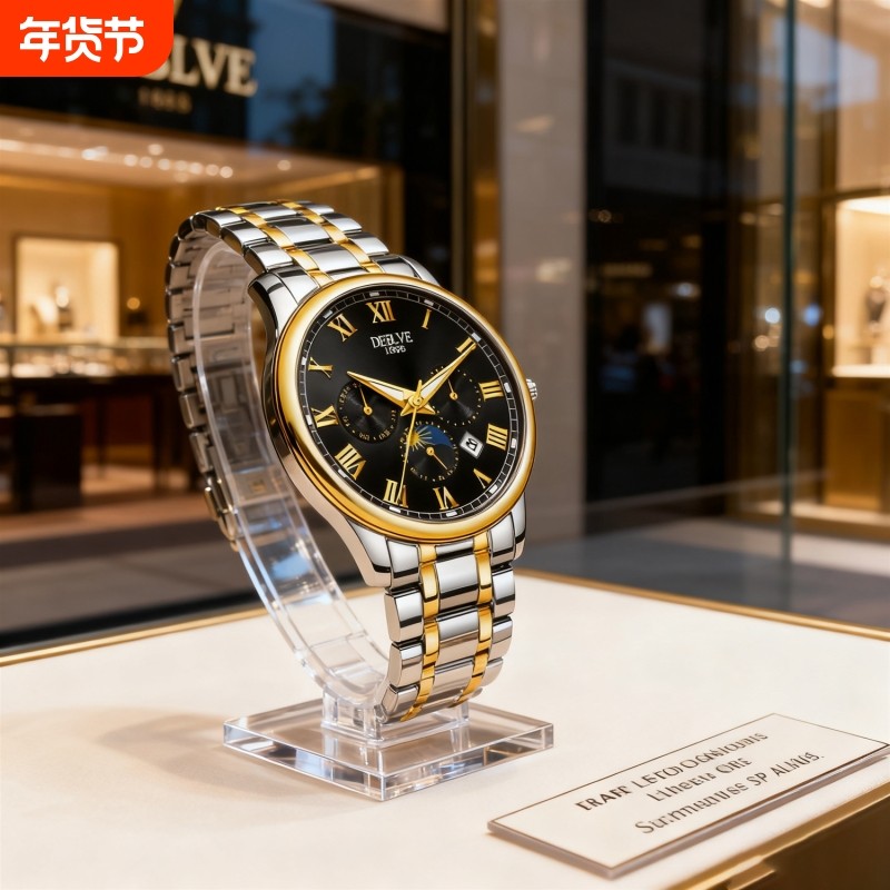 腕表高级感男士男款手表全自动非机械表正品名牌钢带商务防水石英