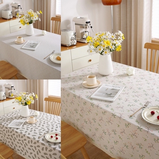 新中式长方形圆桌布碎花蕾丝棉麻茶几餐桌布桌子复古青花瓷书桌
