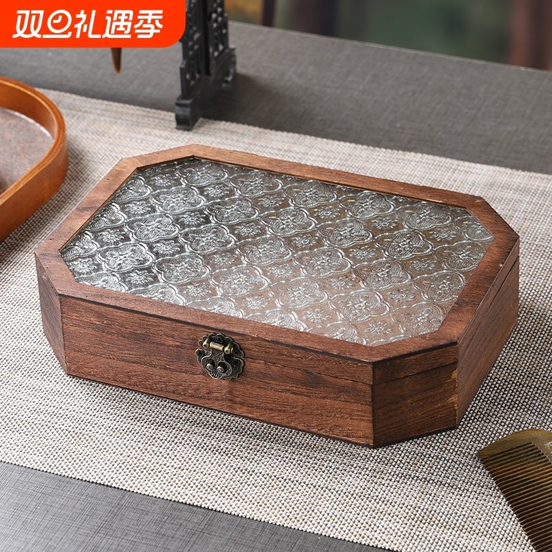 日本木质杂物储物箱家用桐木防尘