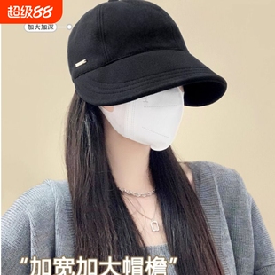 遮阳鸭舌帽子女春夏渔夫帽明星同款防晒帽帽檐薄款宽檐可挂韩系